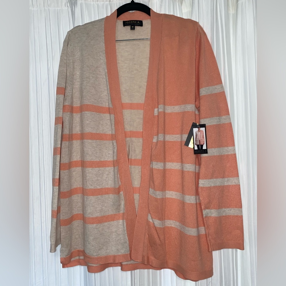 NWT Joseph A. Coral and Tan Cardigan Size M